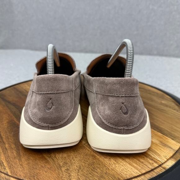 Olukai Ka'a Loafer Men's 9.5 Gray Suede Leather Slip On Shoes Casual - Picture 4 of 7